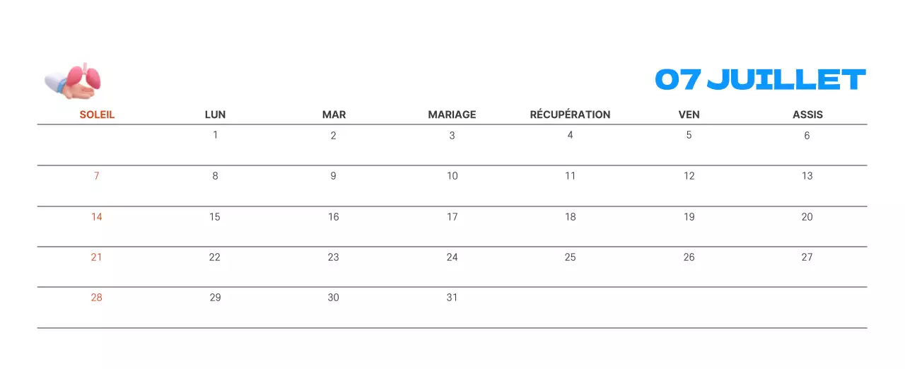 Un hôpital festif avec des illustrations sur le thème de la santé et de la famille et des accents colorés.