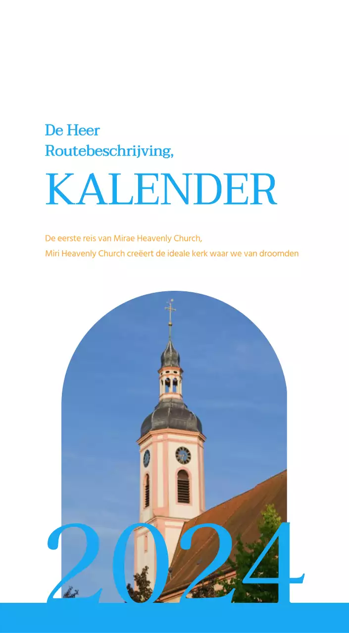 Blauw modern concept kerkkalender