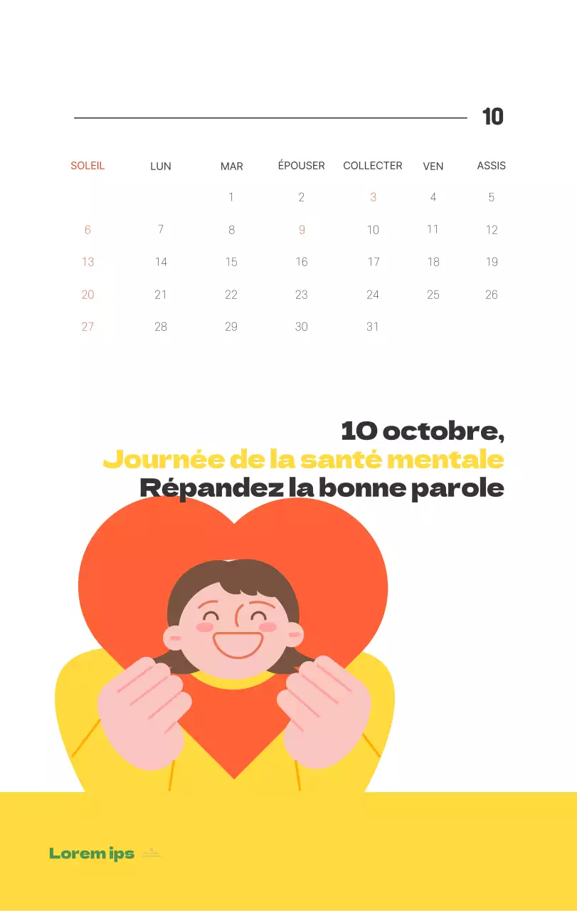 Un hôpital festif avec des illustrations sur le thème de la santé et de la famille et des accents colorés.