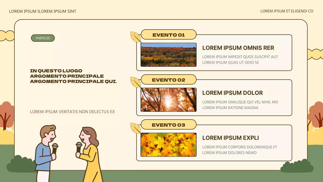 Promuovere feste autunnali naturali in giallo e kaki