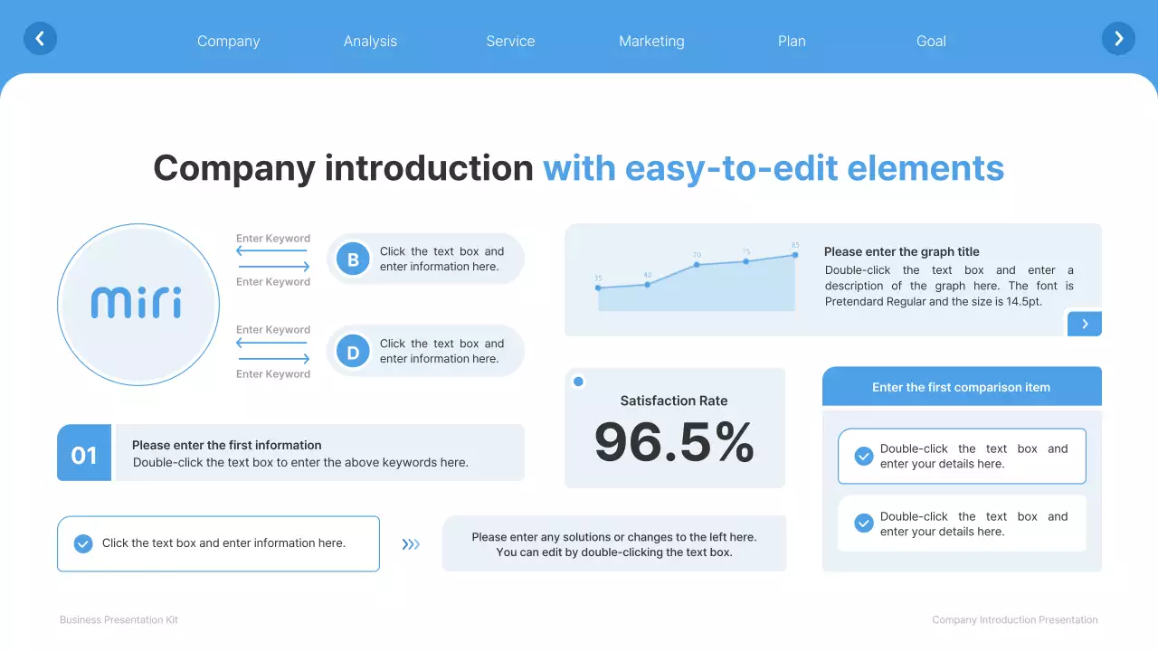 A simple white and light blue website company profile