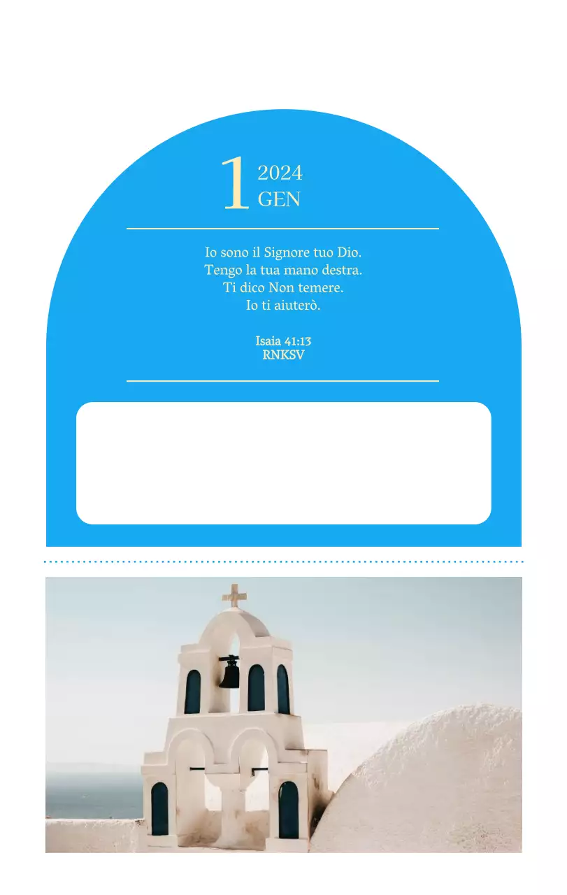 Calendario ecclesiastico blu di concezione moderna