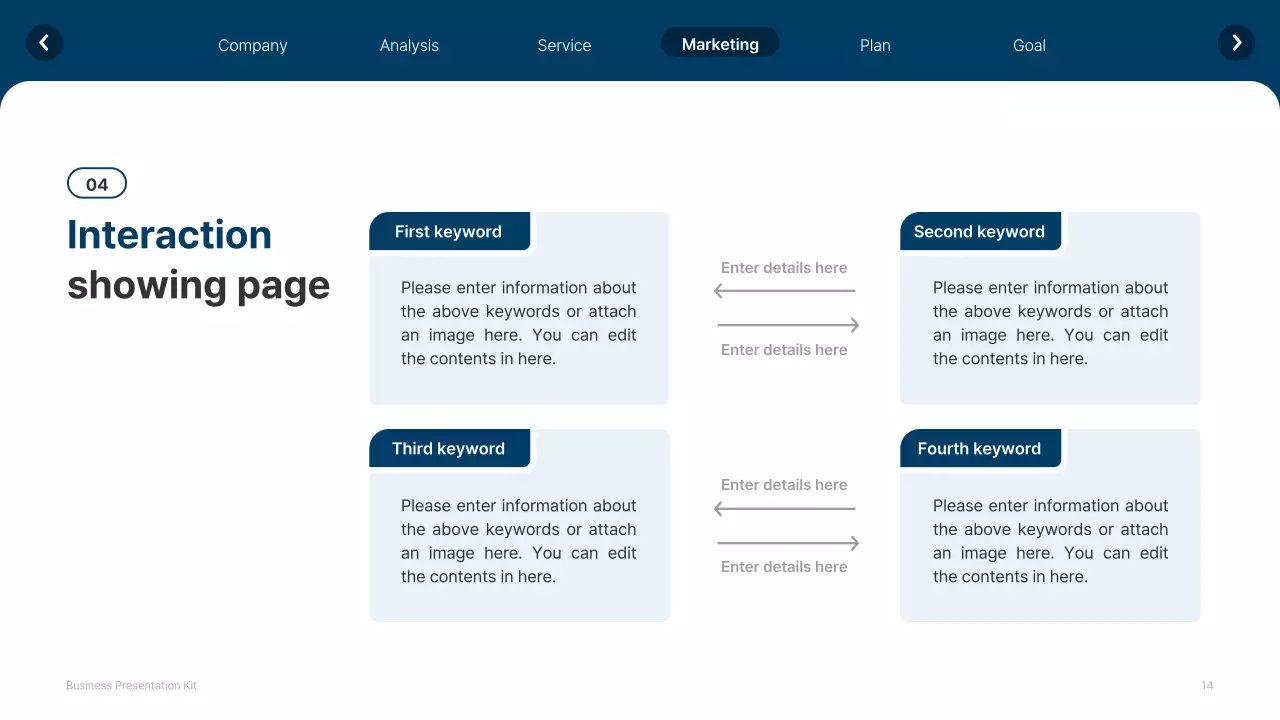 A simple white and navy blue website company profile