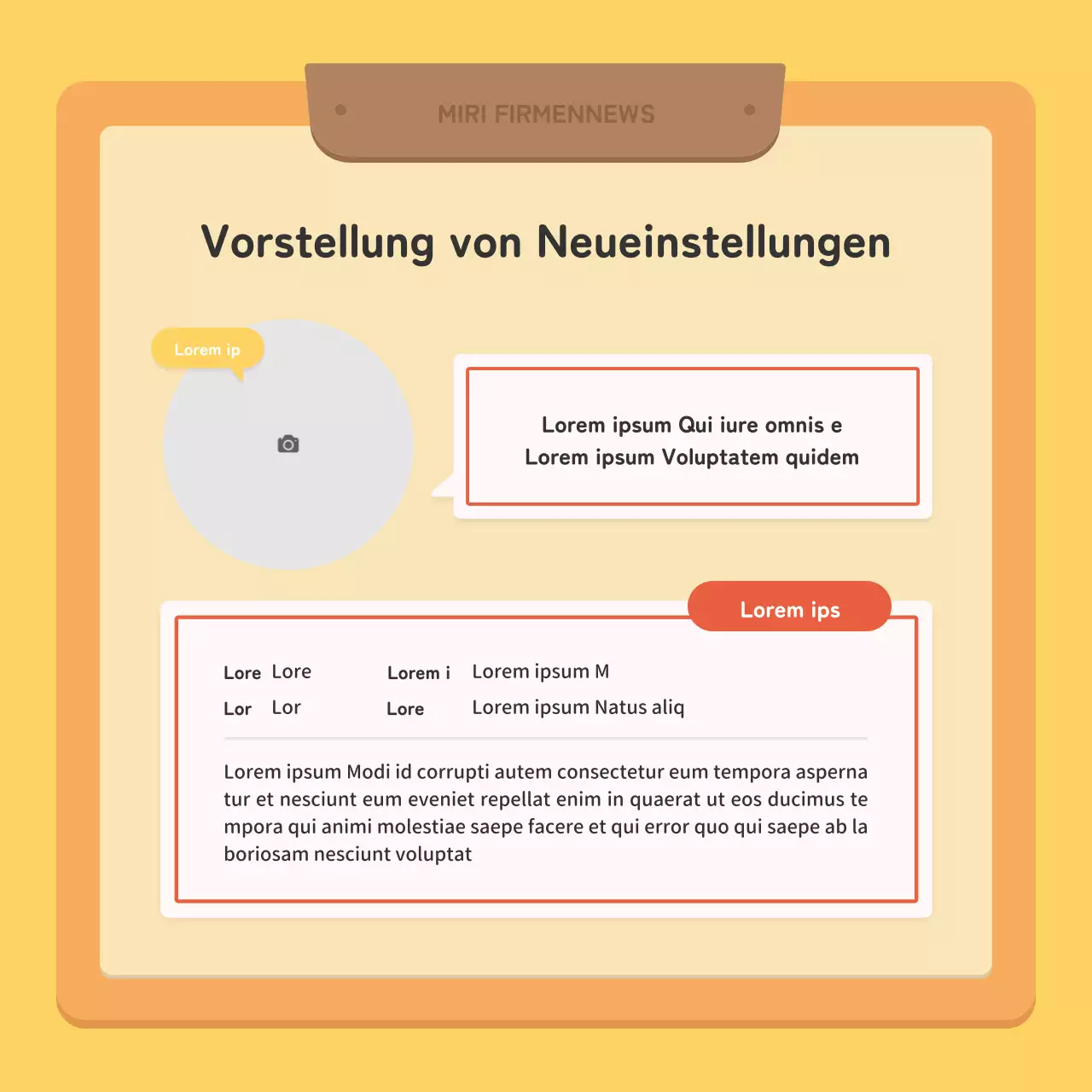 Ein kitschiger Newsletter für Unternehmen in Rot und Gelb
