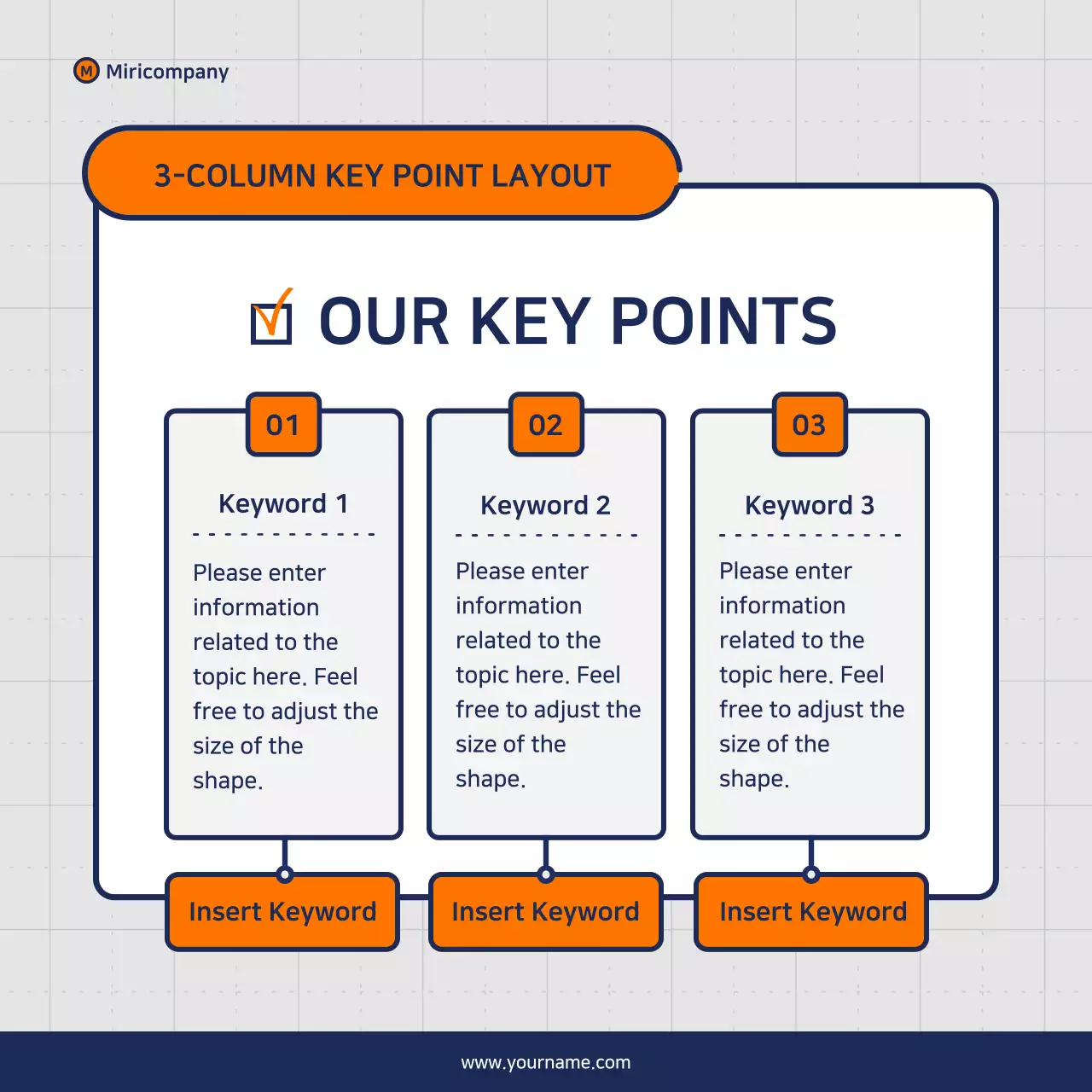 Minimalist business pitch proposal in orange and navy blue