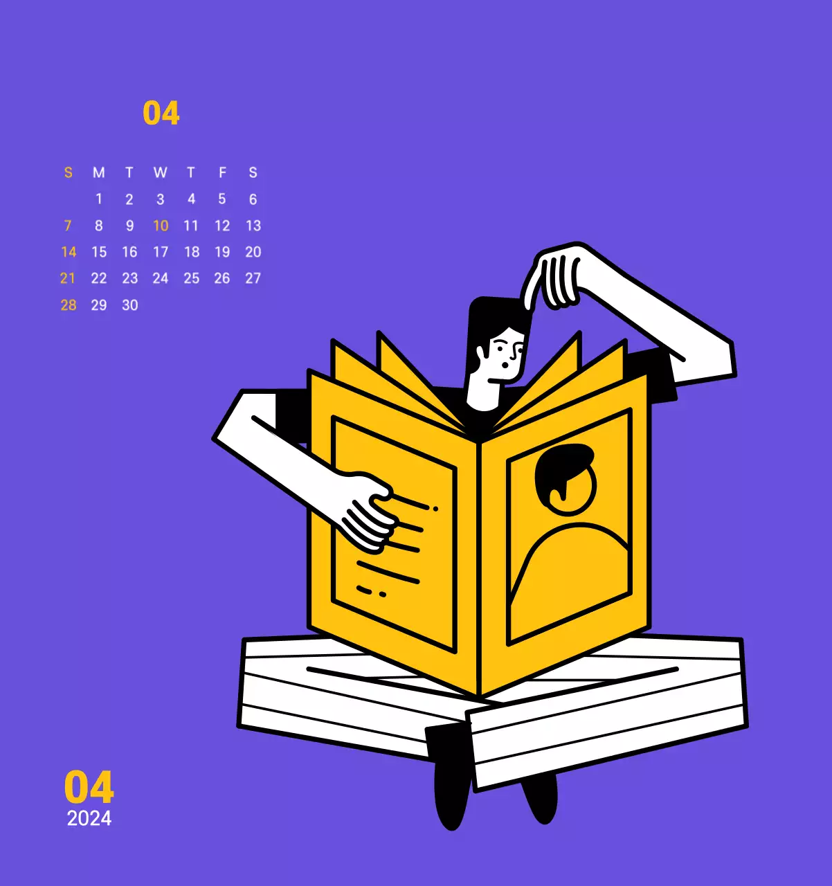 Ilustración de líneas limpias sobre fondo morado