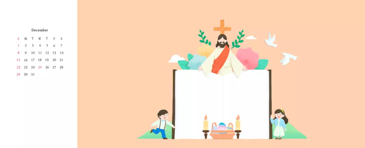 Warm colorsChurches with cute illustrations