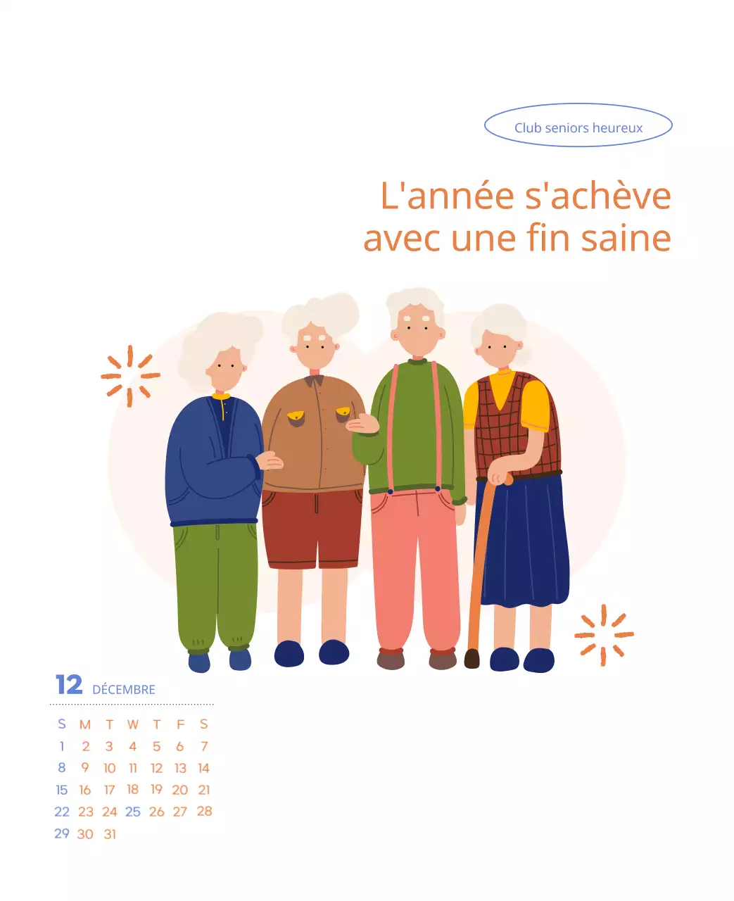 Calendrier de travail avec de belles illustrations