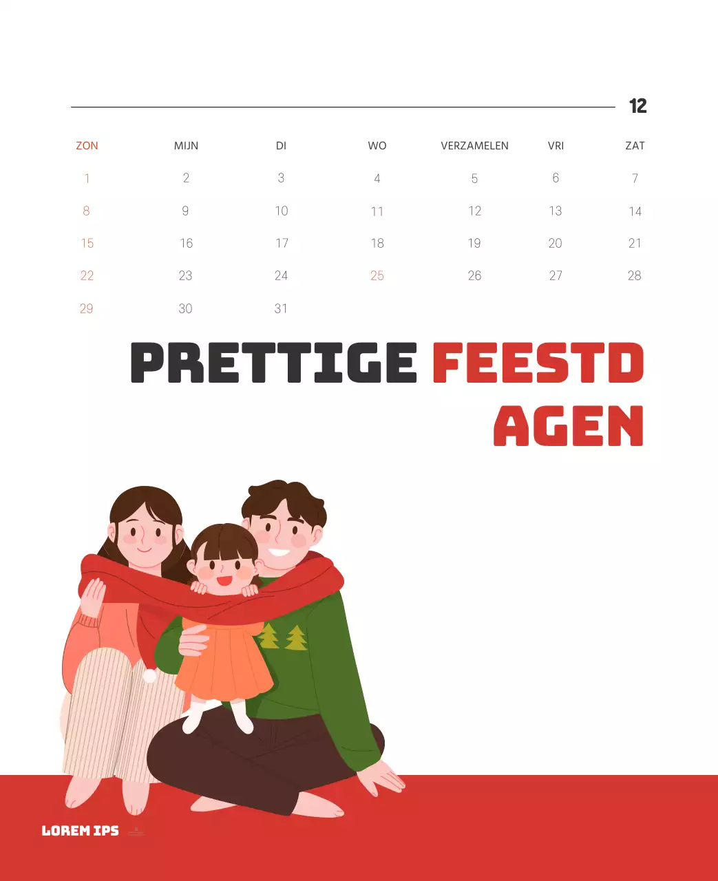 Een feestelijk ziekenhuis met illustraties met gezondheids- en gezinsthema's en kleurrijke accenten