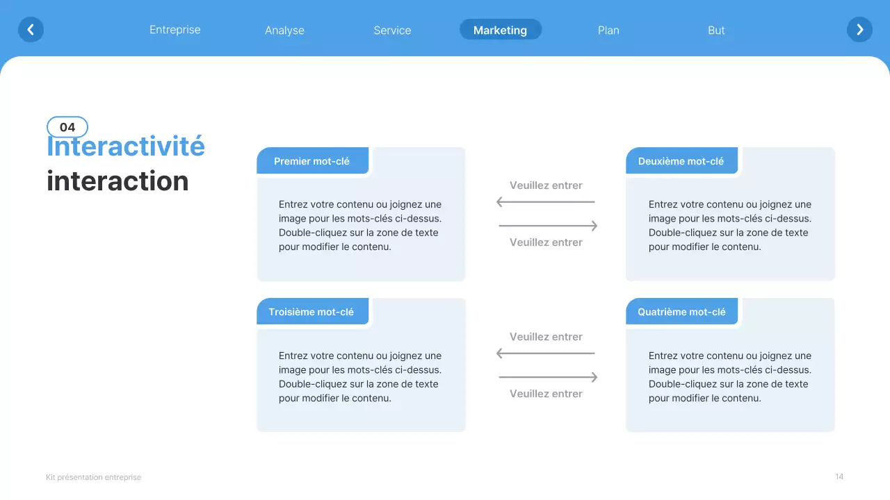 Site web simple, blanc et bleu clair, profil d'entreprise