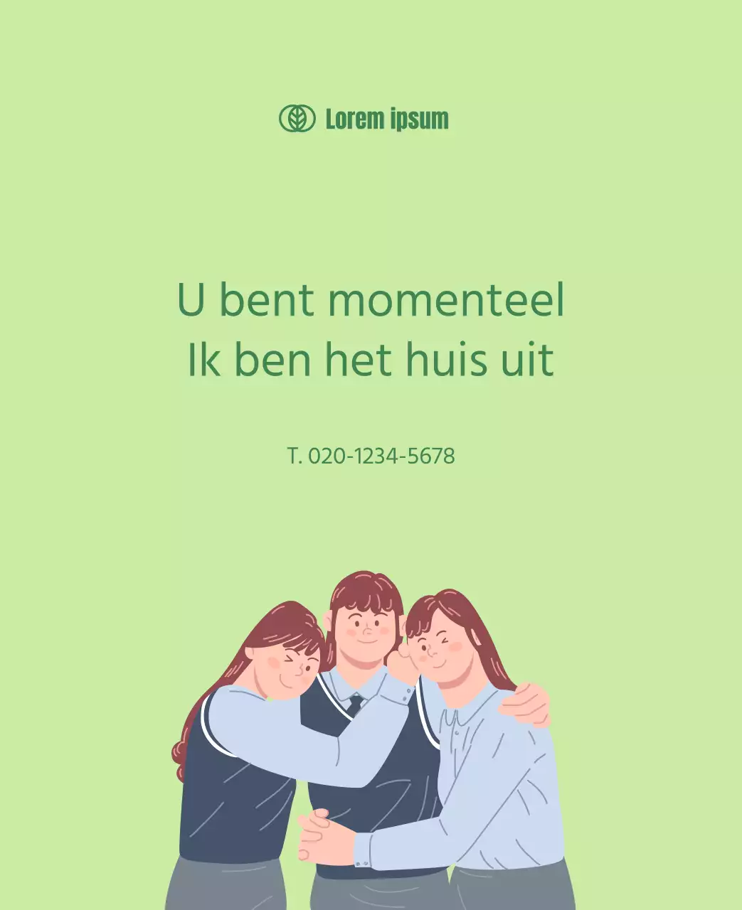 Kalender met jeugdillustraties op een gele en groene achtergrond