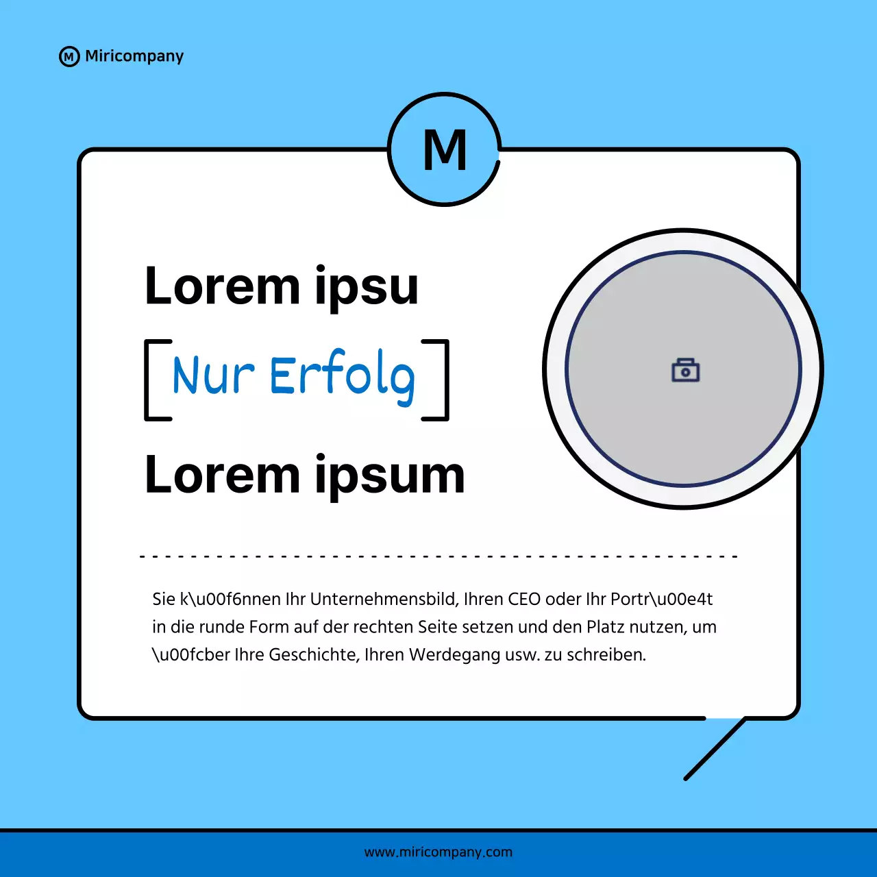 Minimalistischer Vorschlag für ein Geschäftsfeld in Blau und Hellblau