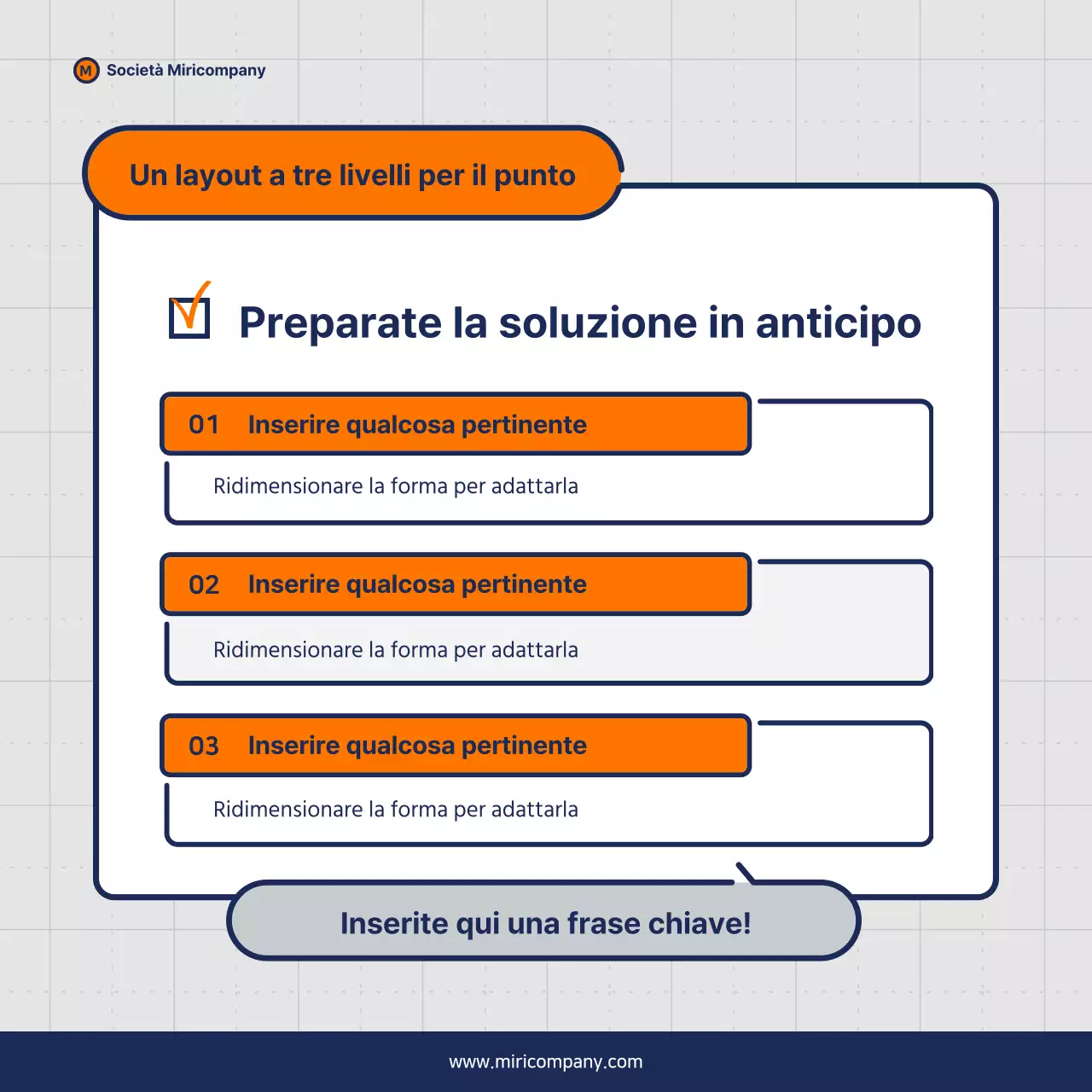 Proposta di business pitch minimalista in arancione e blu navy