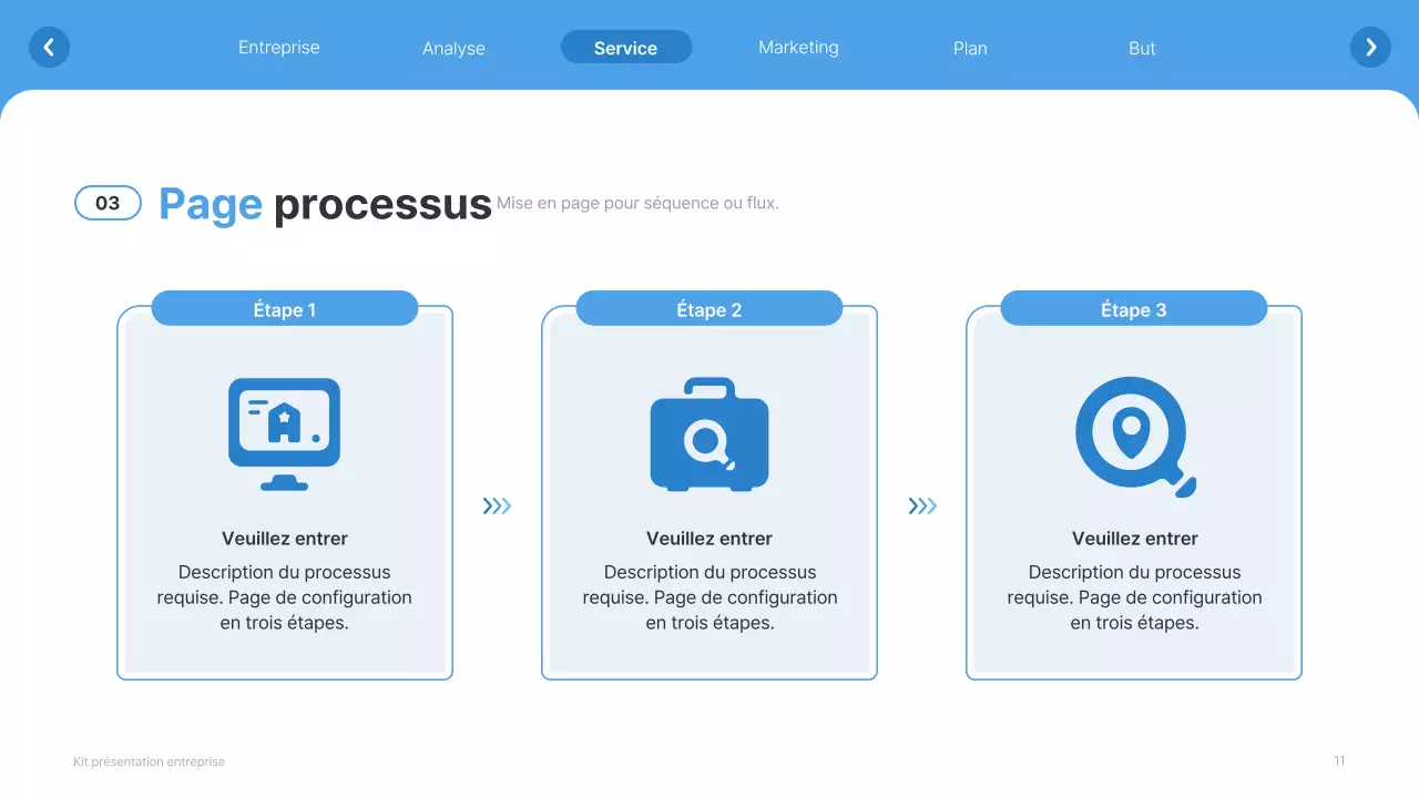 Site web simple, blanc et bleu clair, profil d'entreprise