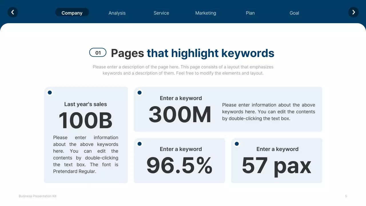 A simple white and navy blue website company profile