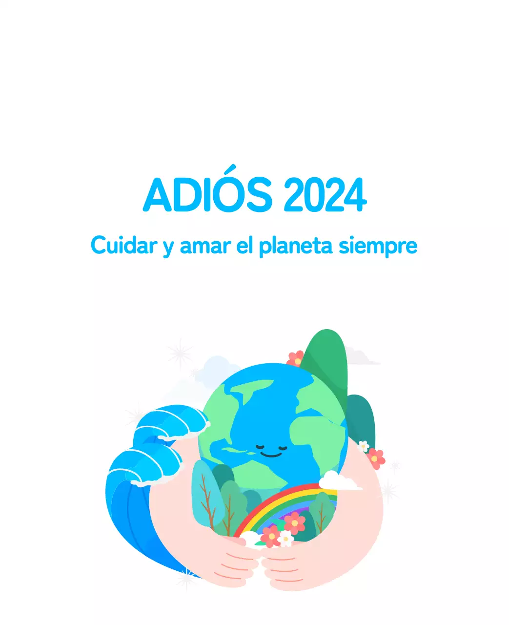 Una fundación social que celebra las fiestas con coloridas ilustraciones de personas y el planeta.