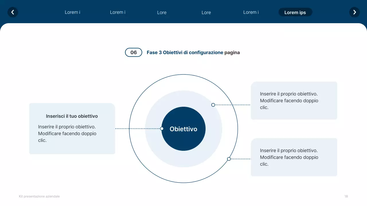 Profilo aziendale semplice in bianco e blu navy