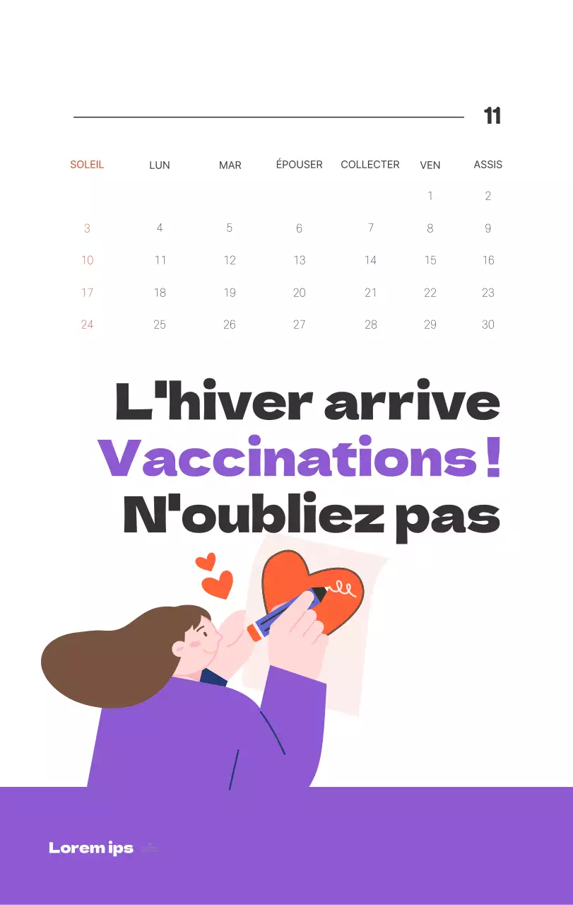 Un hôpital festif avec des illustrations sur le thème de la santé et de la famille et des accents colorés.