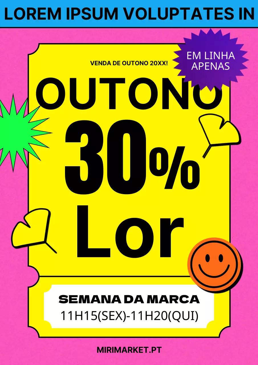 Promover ofertas de outono giras em rosa e amarelo
