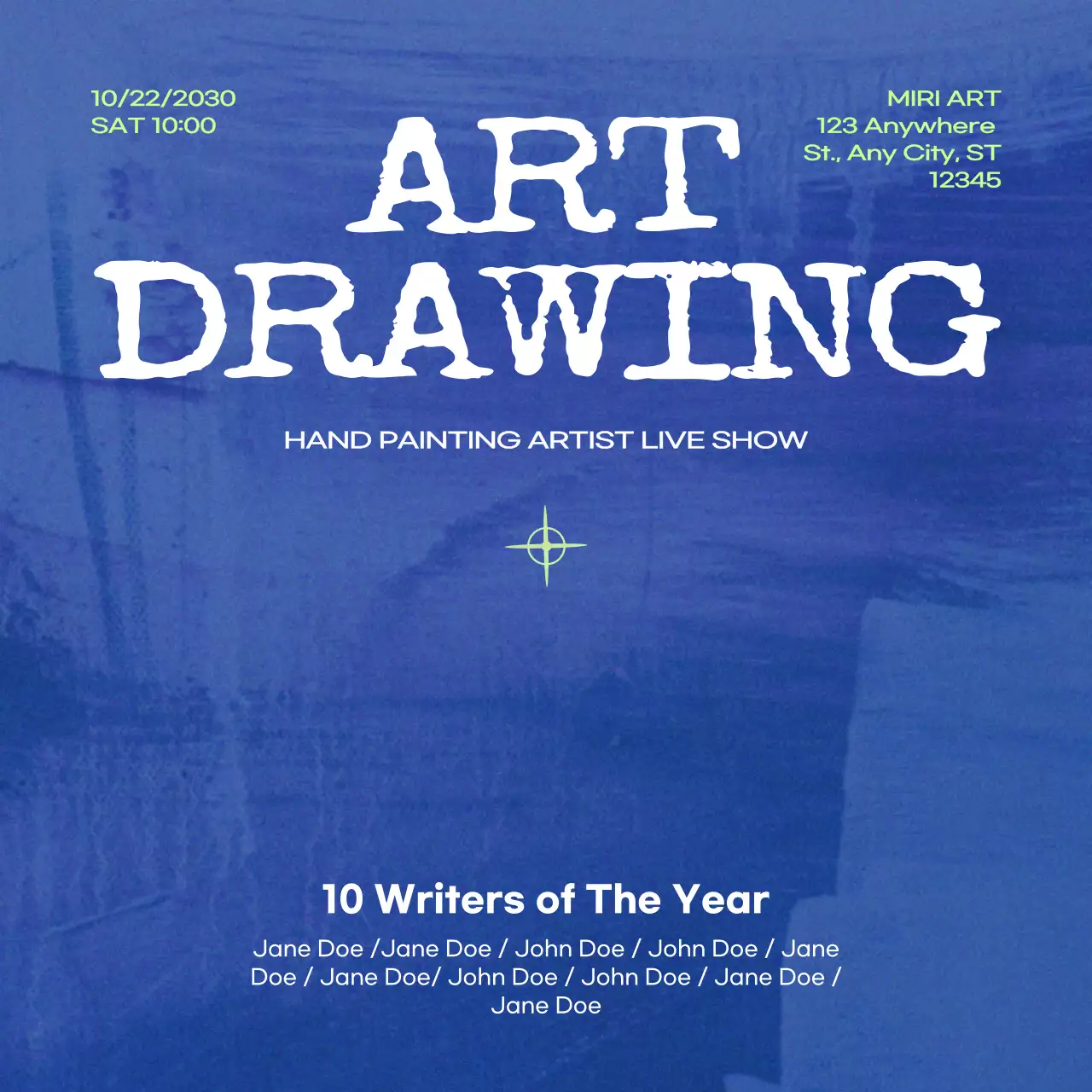 Blue Classic Art Exhibition Social Media Post