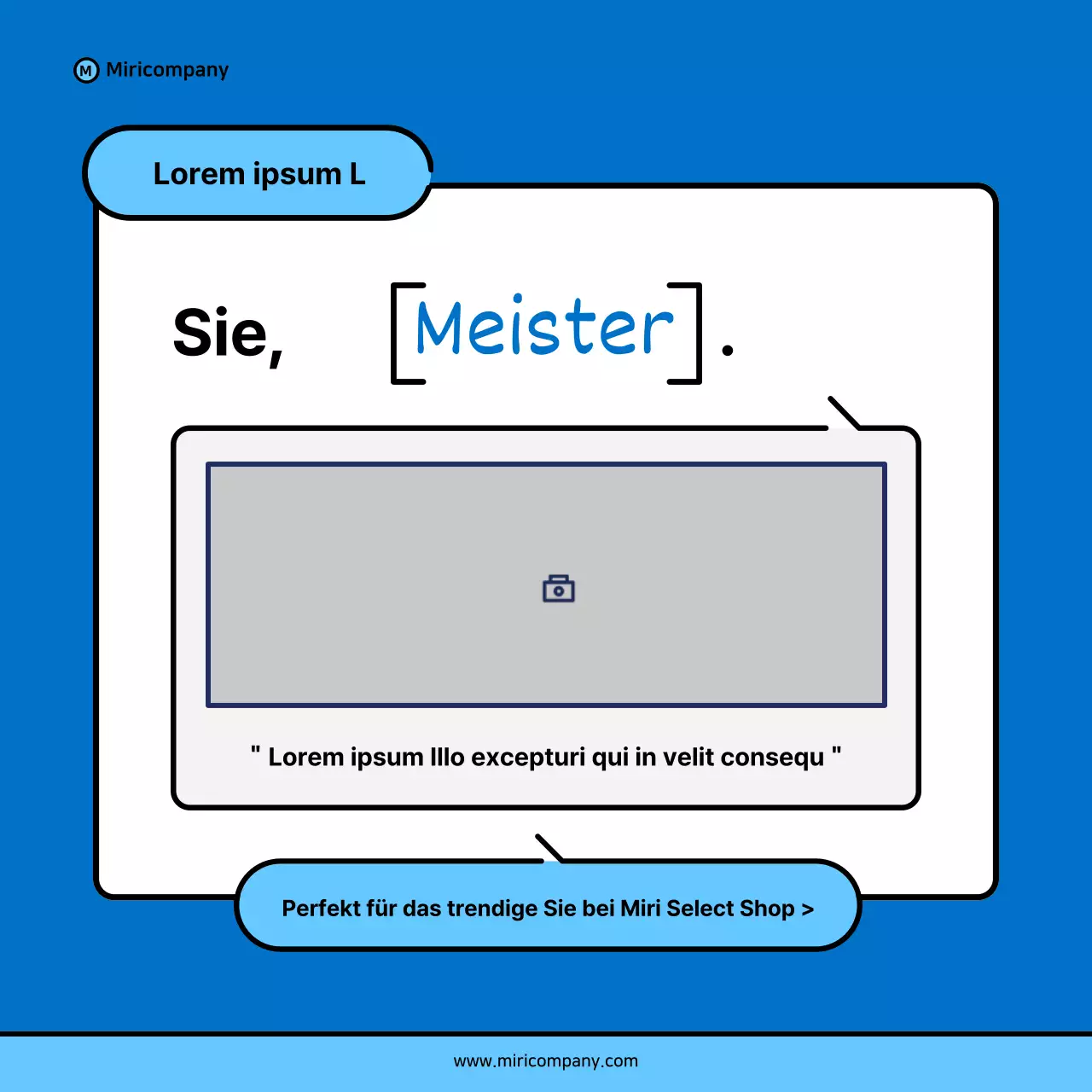 Minimalistischer Vorschlag für ein Geschäftsfeld in Blau und Hellblau