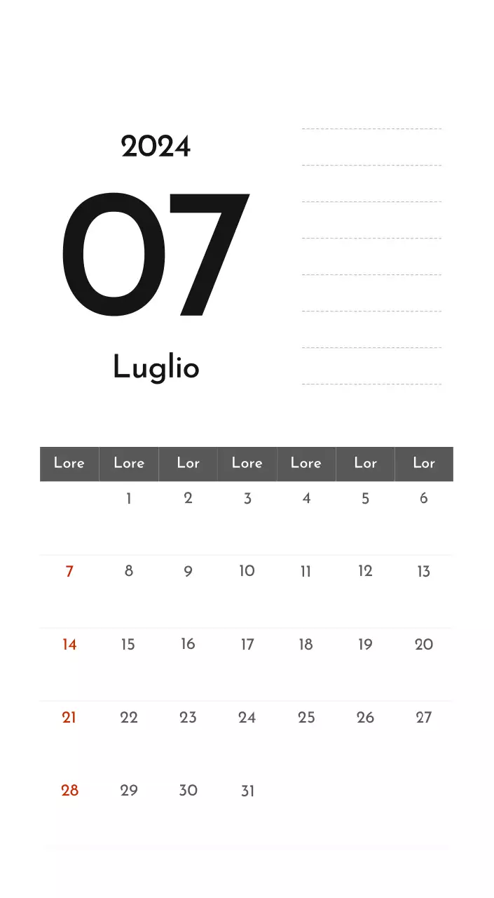 Un semplice calendario aziendale in grigio
