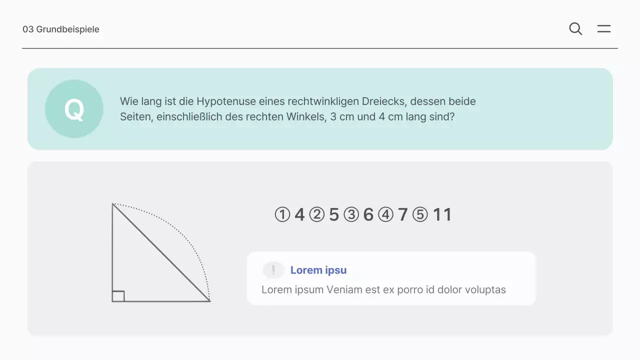 Einfaches Schulmaterial für Mathe in Weiß und Mint