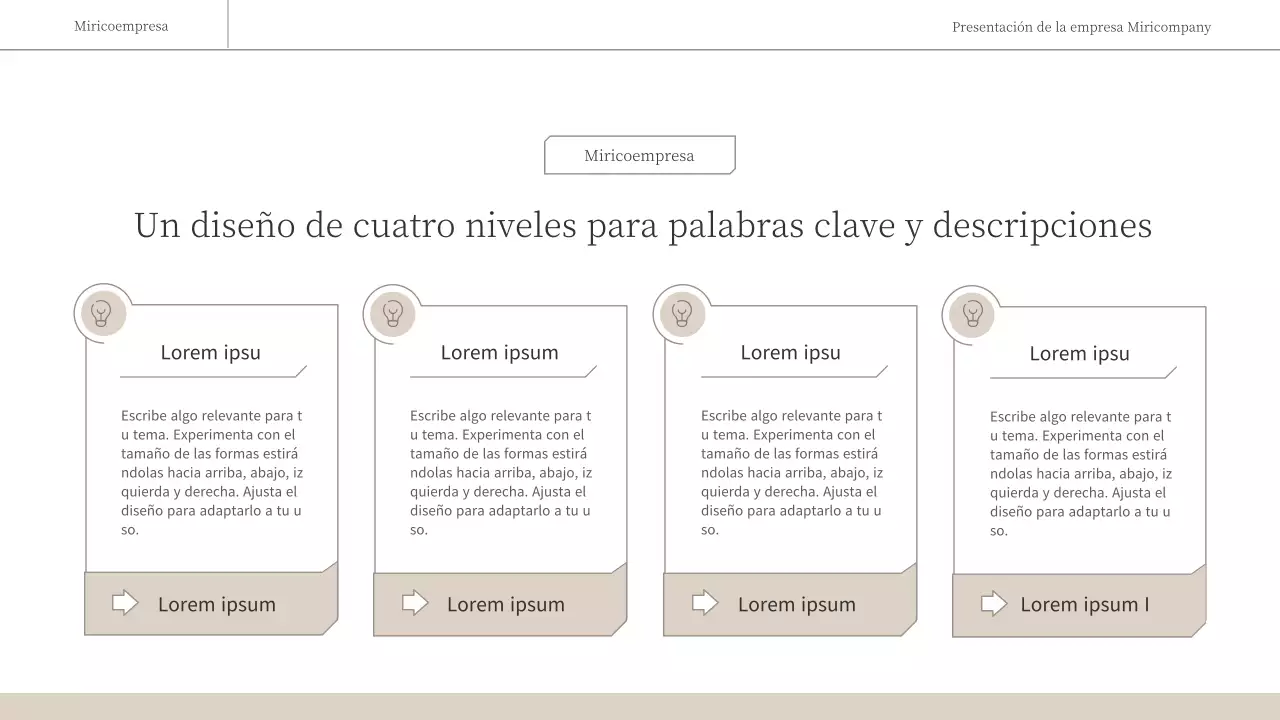 Un informe empresarial sencillo y emotivo en marrón y blanco