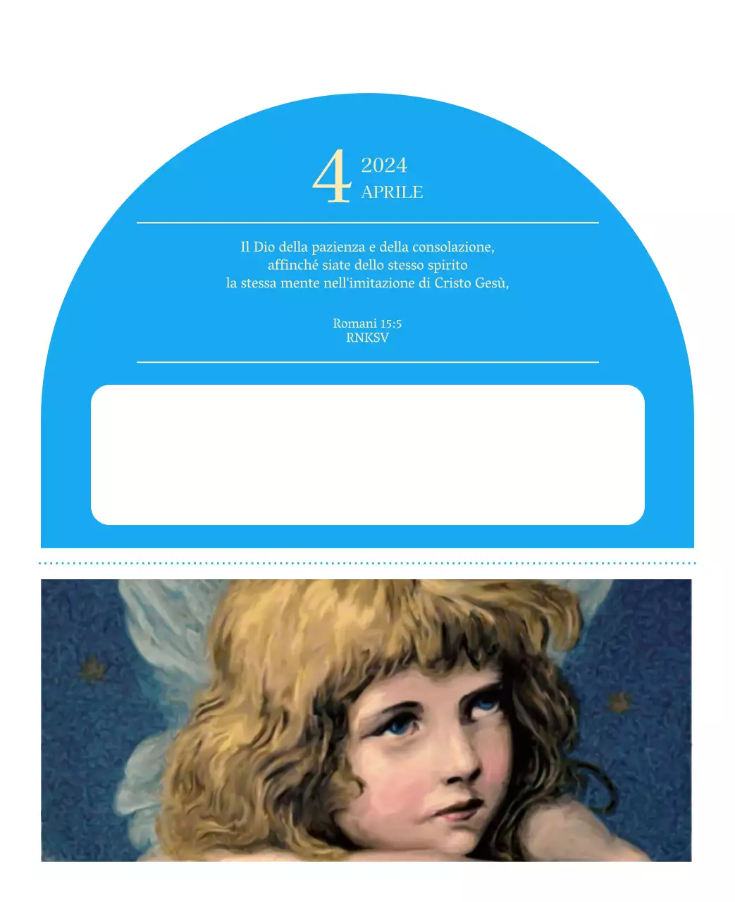 Calendario ecclesiastico blu di concezione moderna