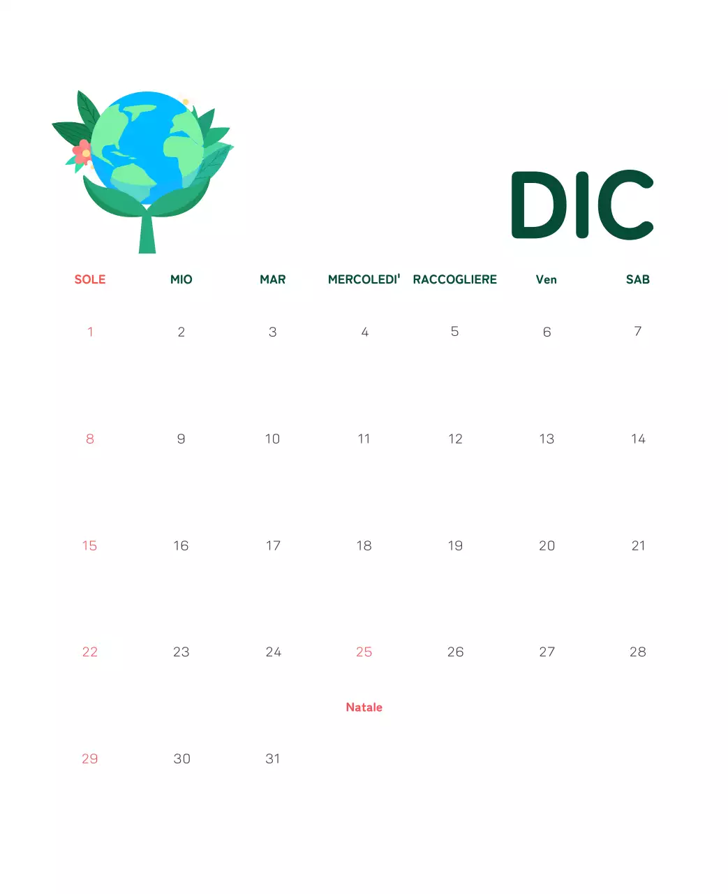 Una fondazione sociale che celebra le festività natalizie con illustrazioni colorate di persone e del pianeta.