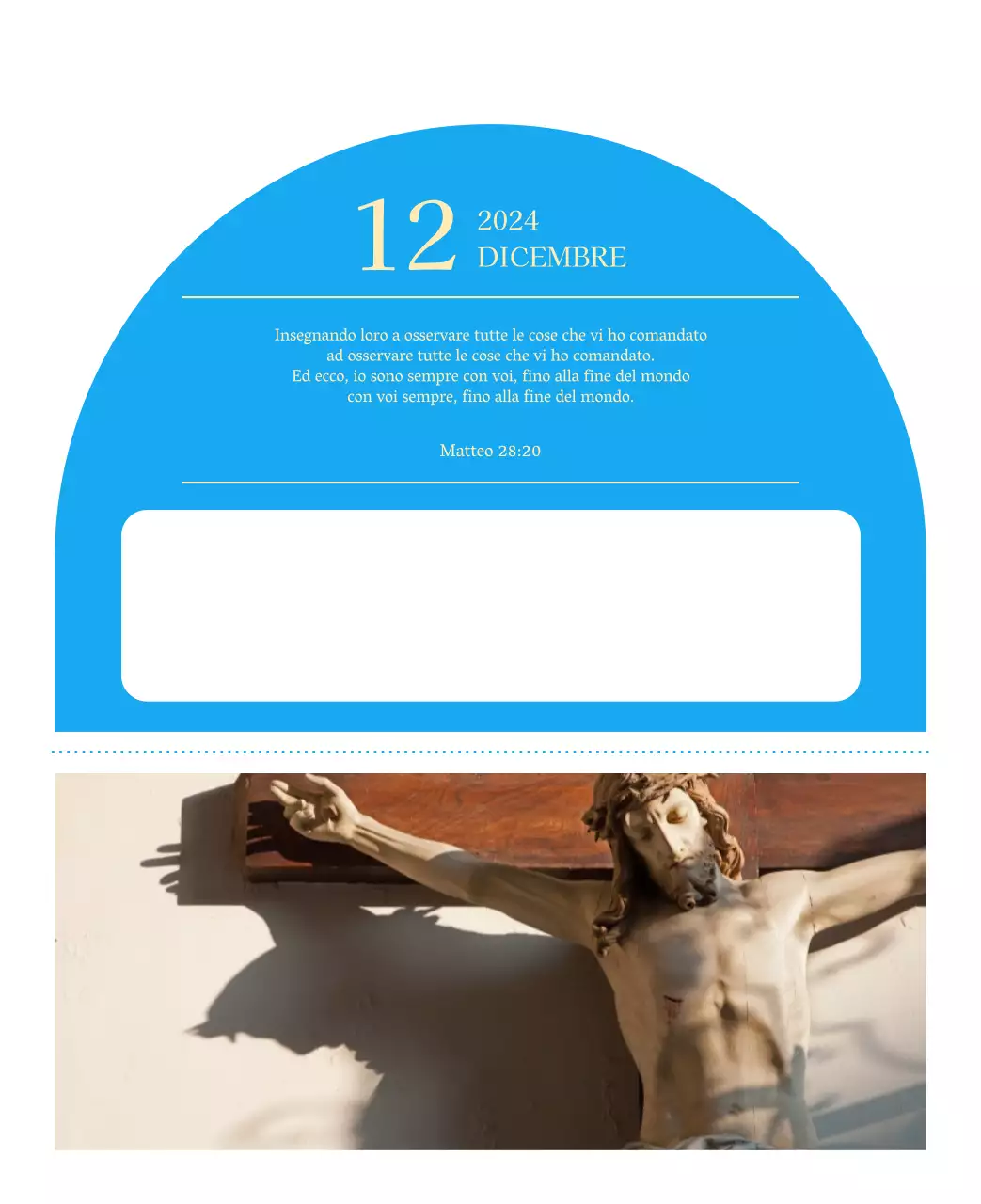 Calendario ecclesiastico blu di concezione moderna