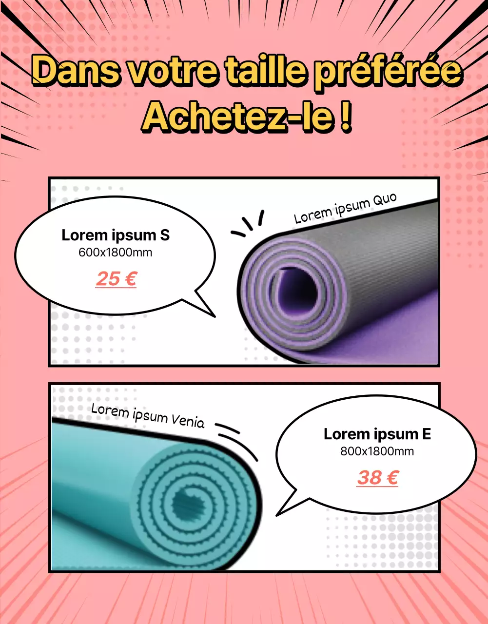 Promouvoir un tapis de yoga rose qui donne le vertige
