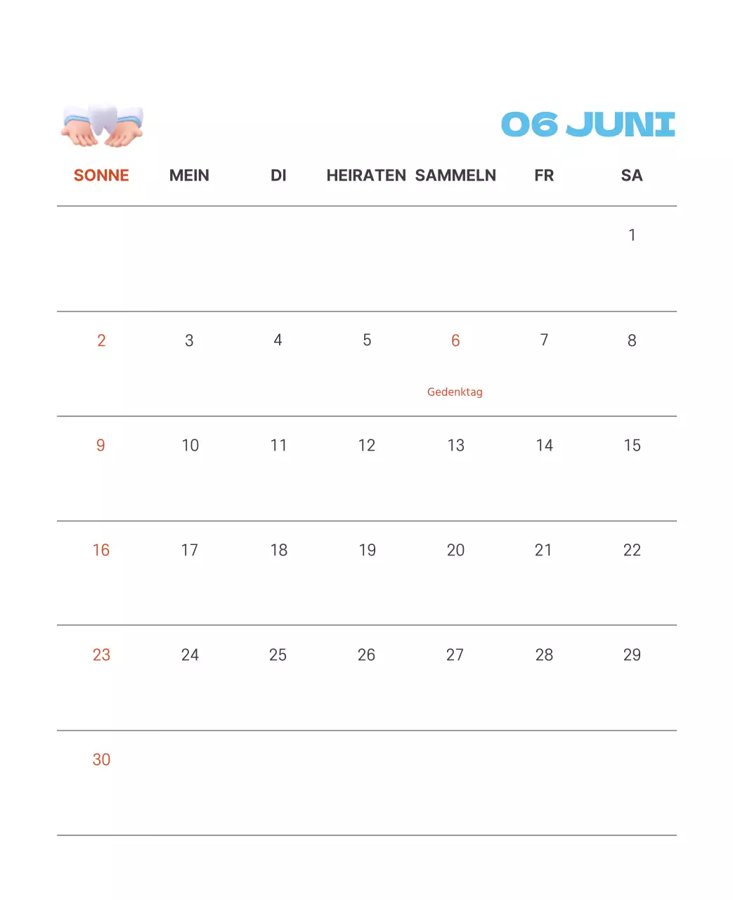 Ein festliches Krankenhaus mit Illustrationen zum Thema Gesundheit und Familie und farbenfrohen Akzenten