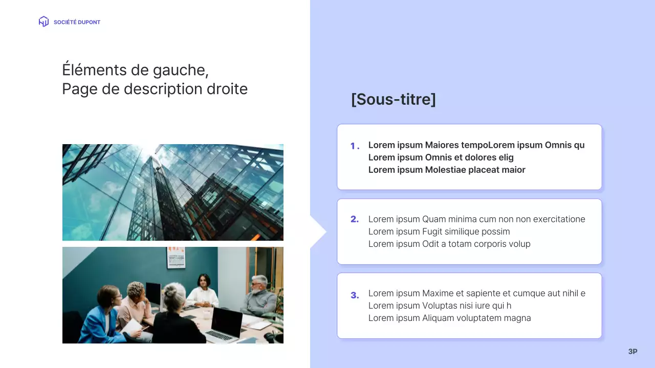 Un profil d'entreprise simple en bleu