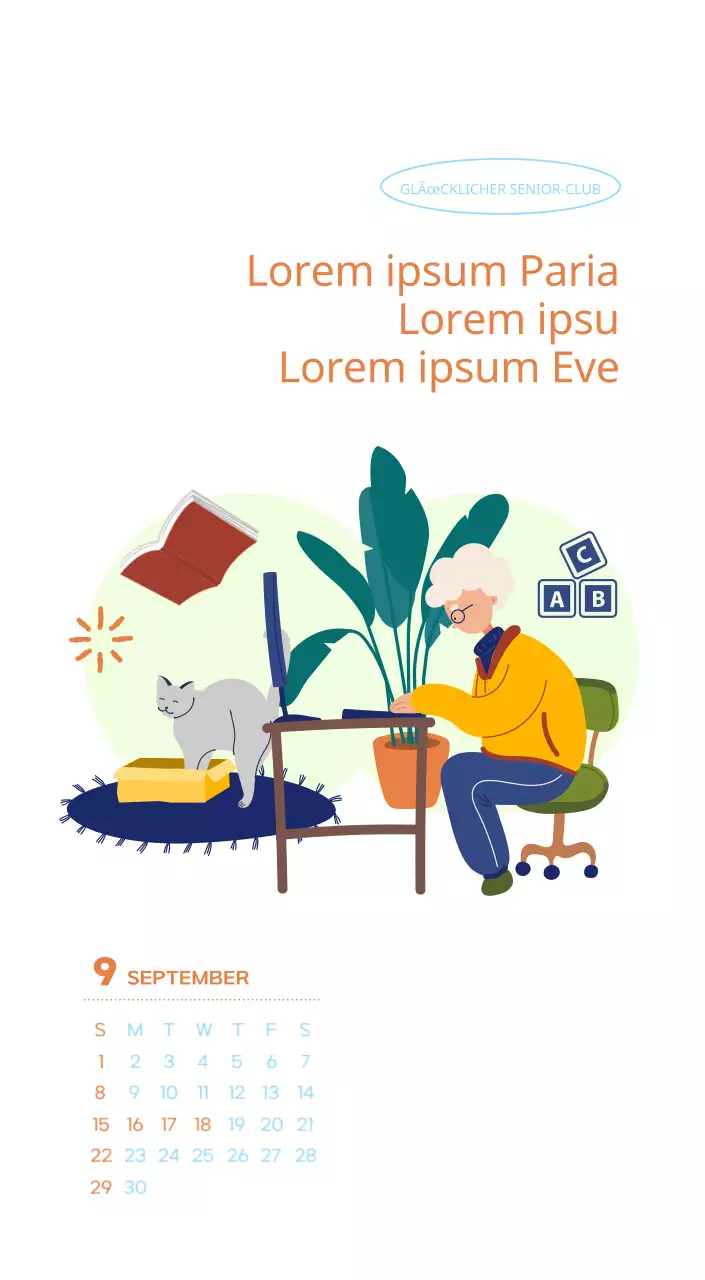 Arbeitskalender mit schönen Illustrationen