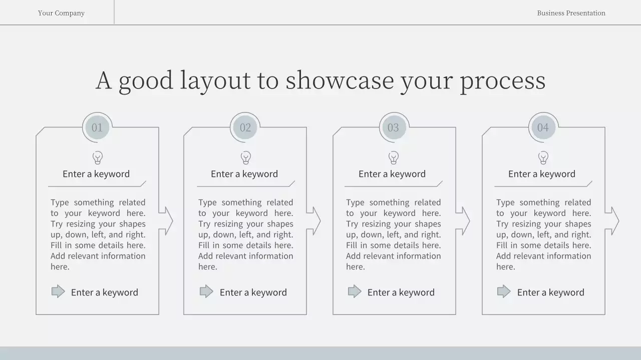 Simple, emotional business report in light blue and white