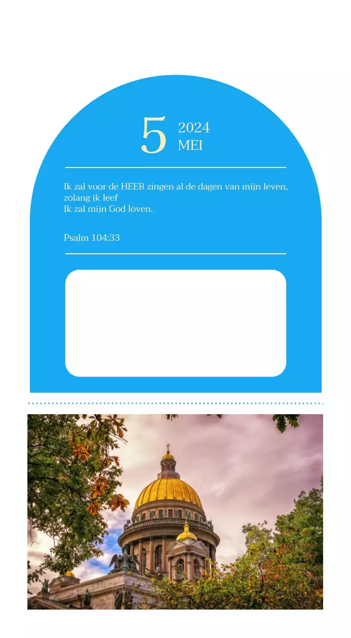 Blauw modern concept kerkkalender