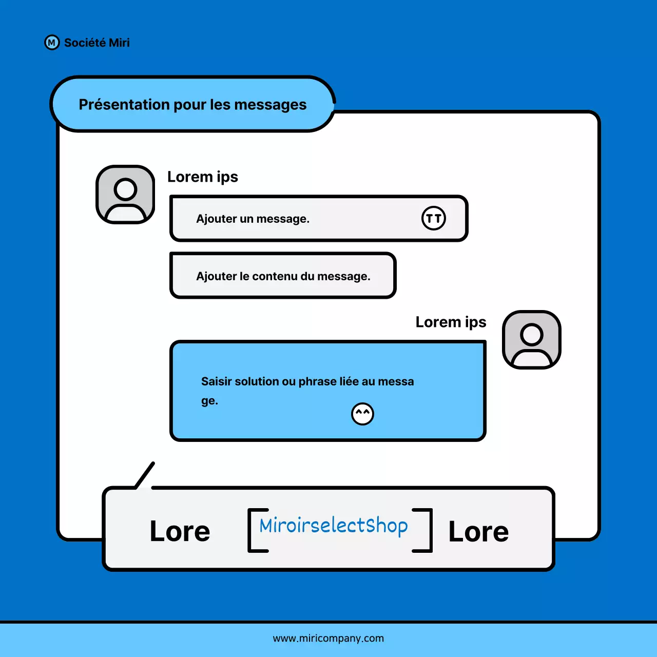 Proposition minimaliste de pitch d'entreprise en bleu et bleu clair