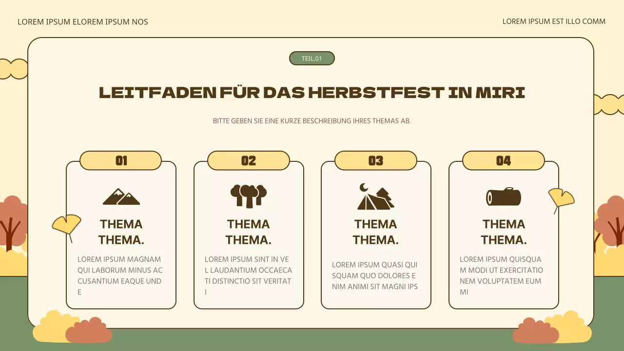 Fördern Sie natürliche Herbstfeste in Gelb und Khaki