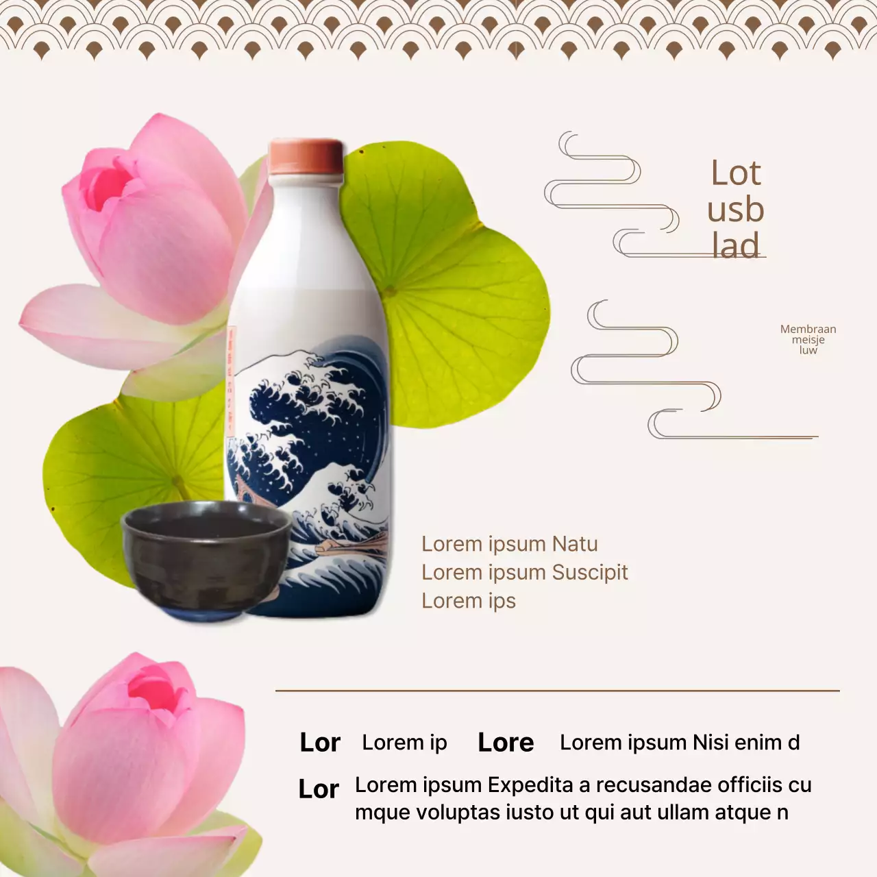 Bevorder het combineren van marineblauw en geel oosters eten met rijstwijn