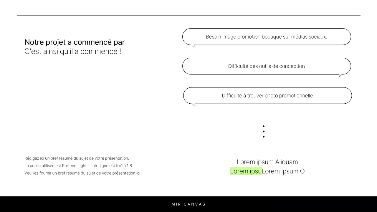 Un simple rapport blanc et chartreuse pour introduire un projet