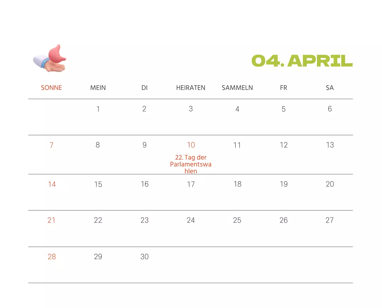 Ein festliches Krankenhaus mit Illustrationen zum Thema Gesundheit und Familie und farbenfrohen Akzenten