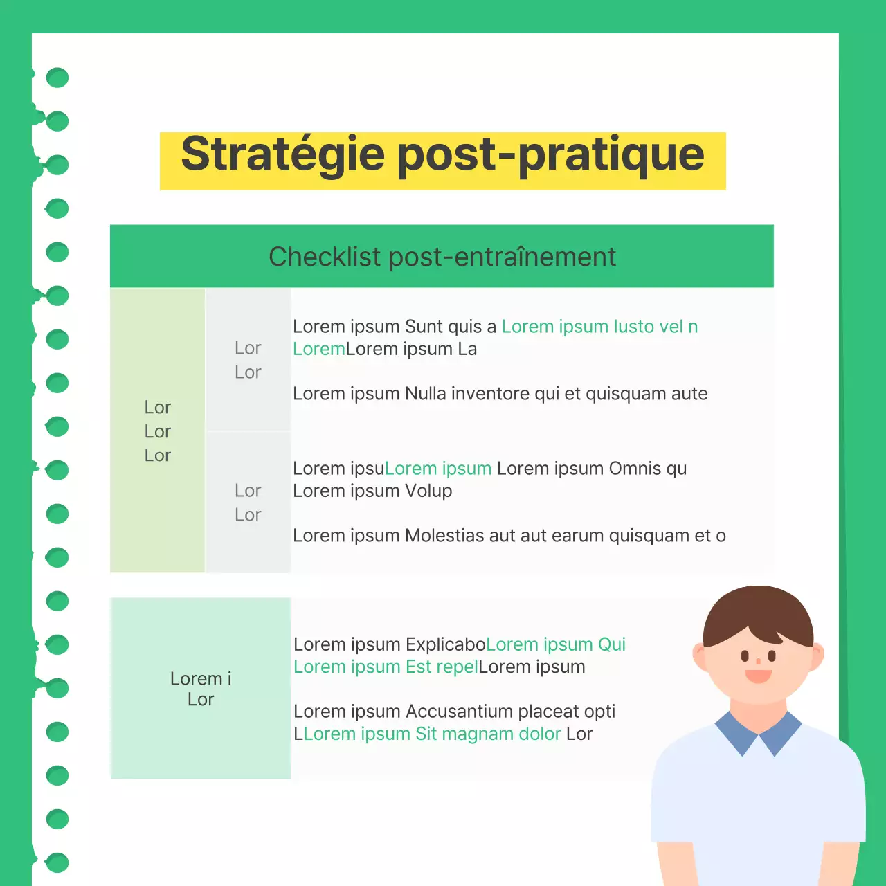 Guide de préparation à un simple test pratique vert et jaune
