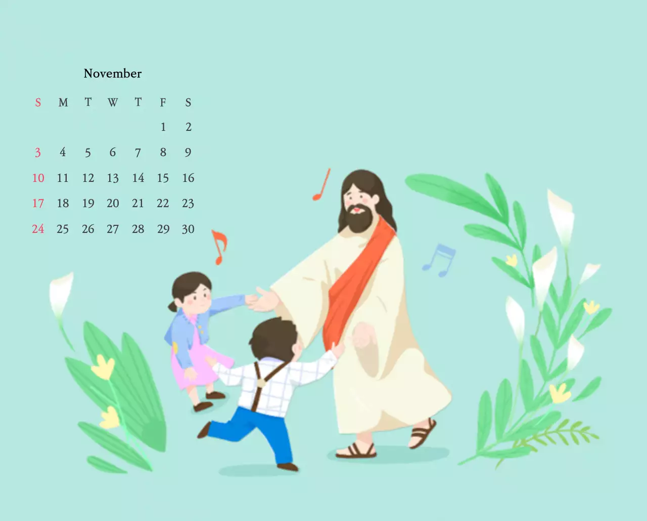 Kirchen mit niedlichen Illustrationen in warmen Farben