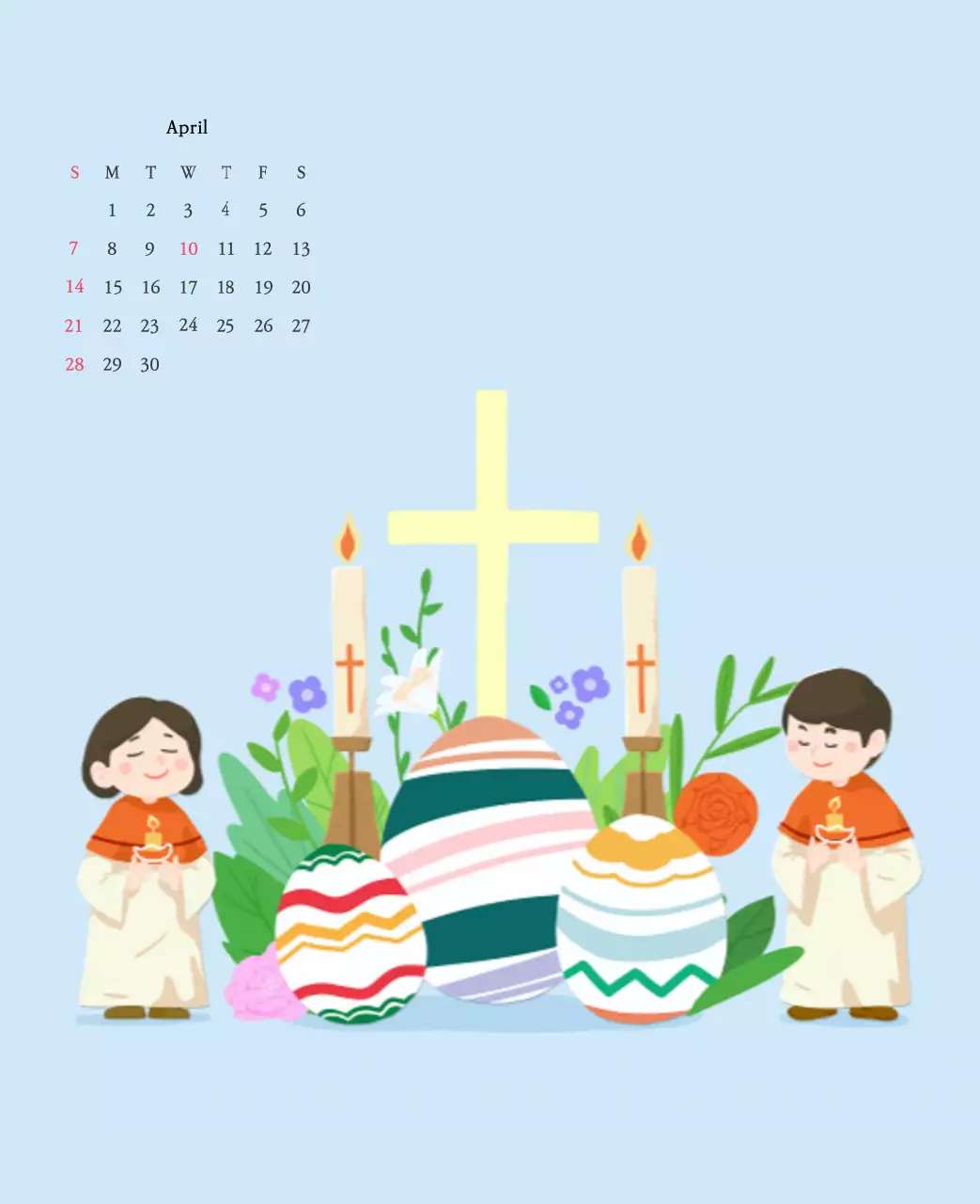 Warme FarbenKirchen mit niedlichen Illustrationen