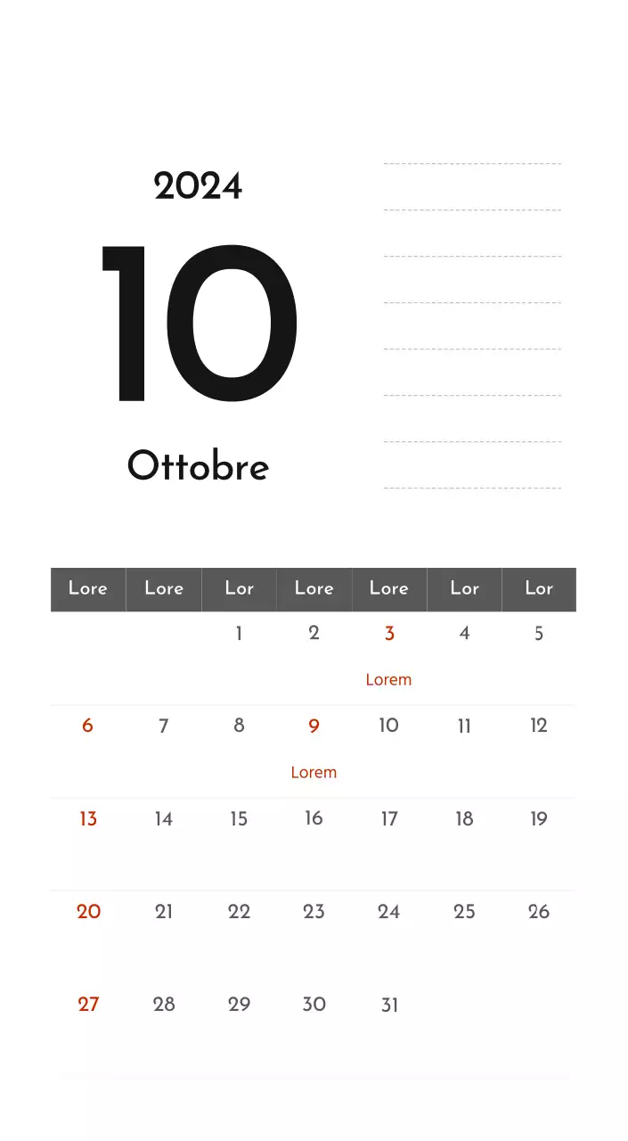 Un semplice calendario aziendale in grigio