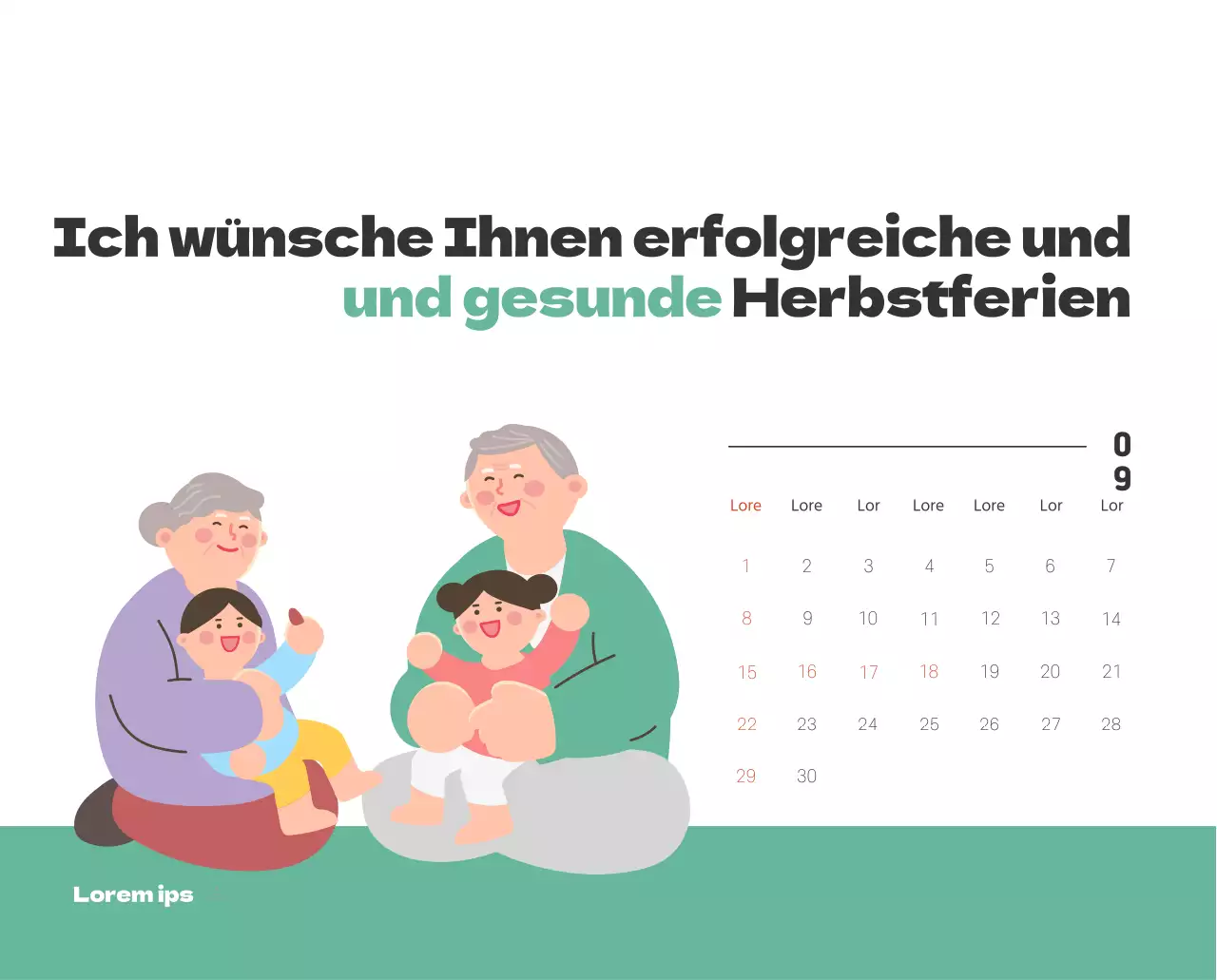 Ein festliches Krankenhaus mit Illustrationen zum Thema Gesundheit und Familie und farbenfrohen Akzenten