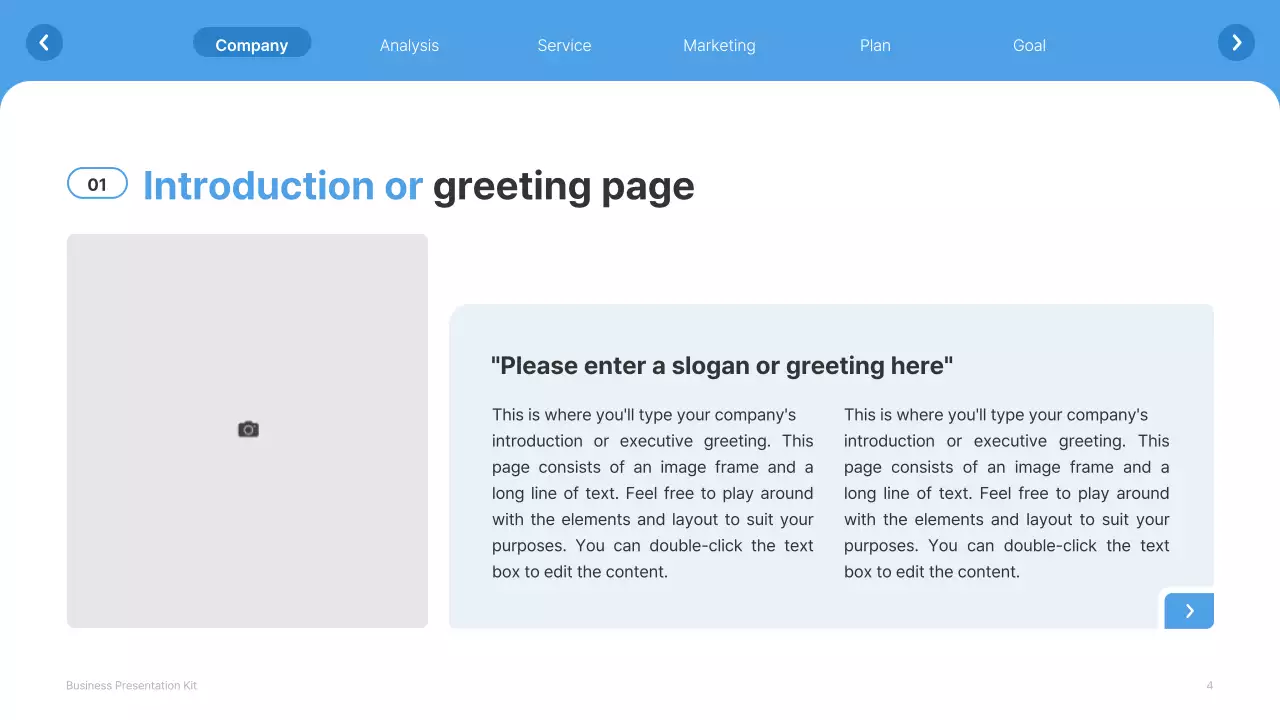 A simple white and light blue website company profile
