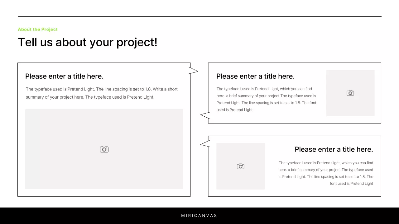 A simple white and chartreuse report to introduce your project