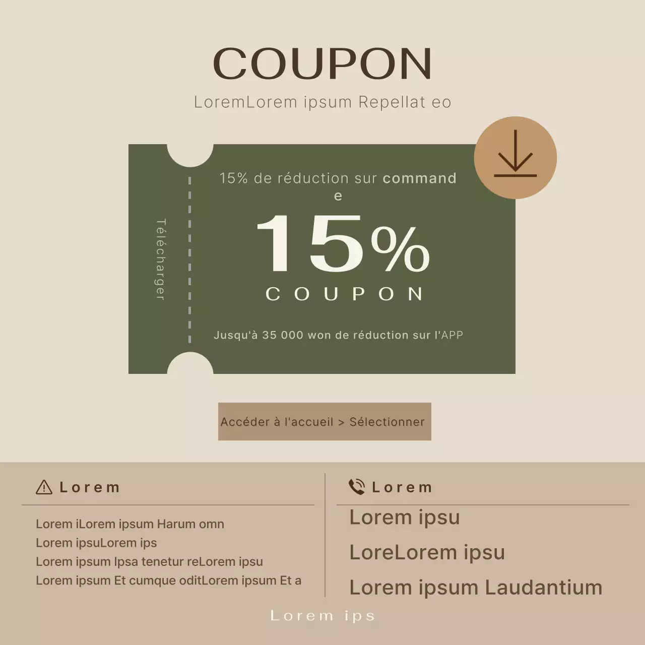 Promouvoir un événement moderne et tendance sur le thème de l'automne en marron et kaki